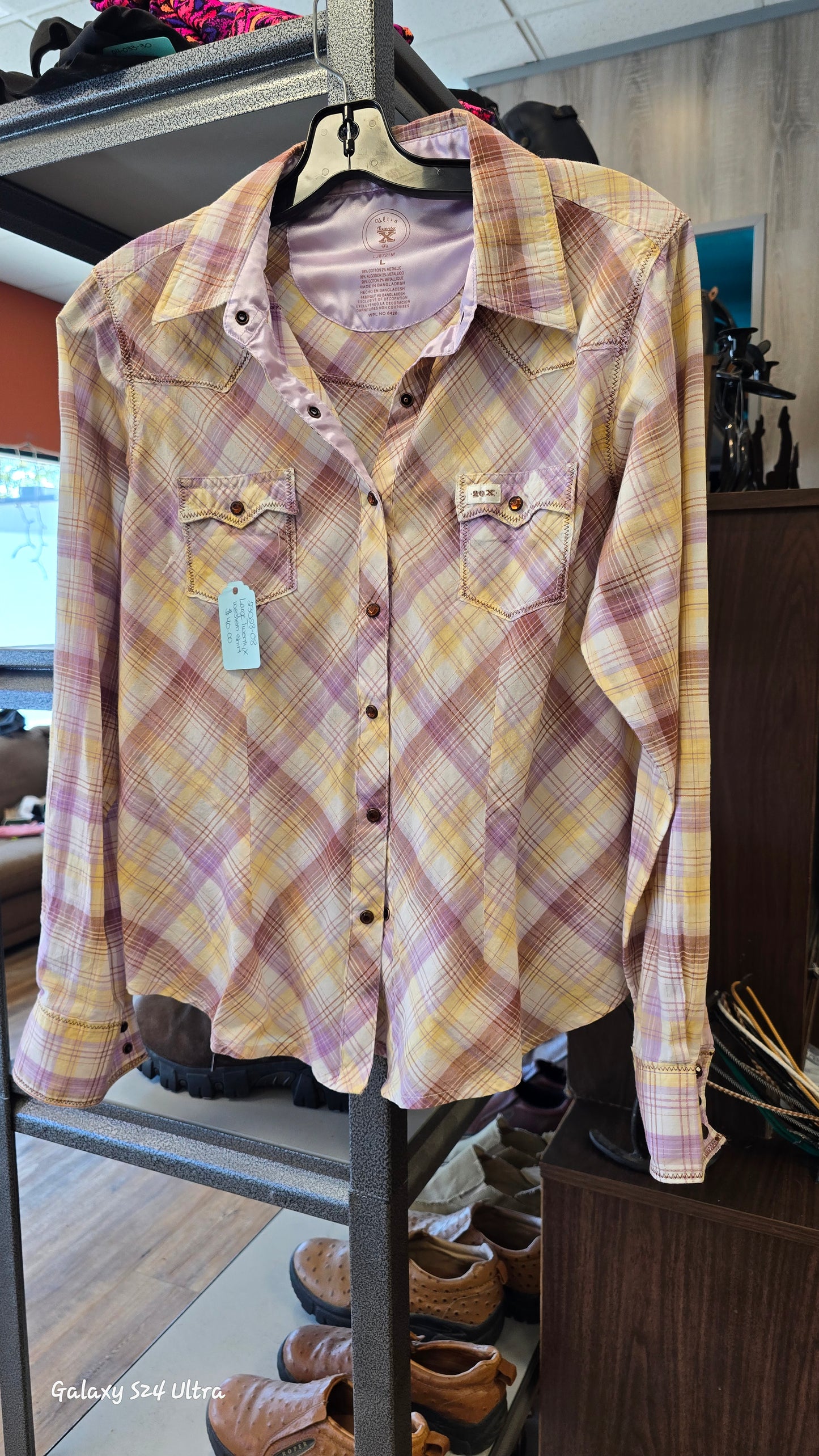 Pink Twenty X Western Shirt, Large