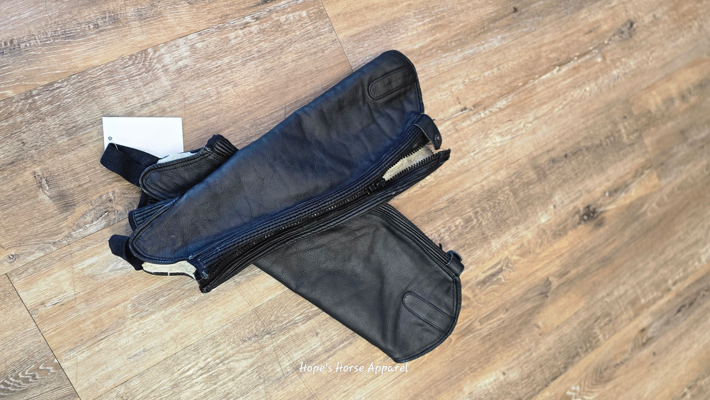 Leather Winter Half Chaps, XL