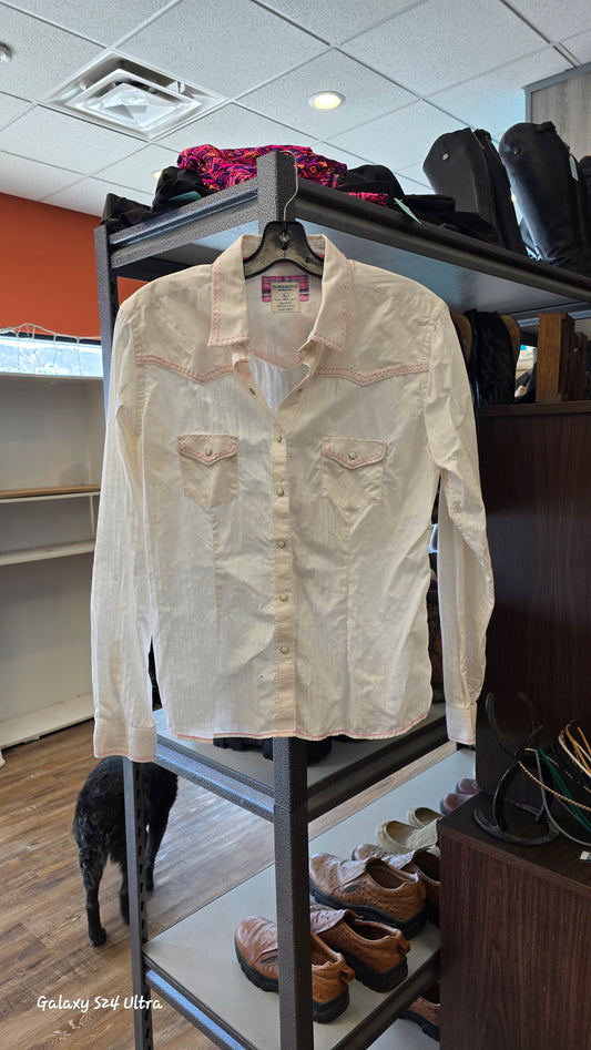 White Panhandle Western Shirt, Large