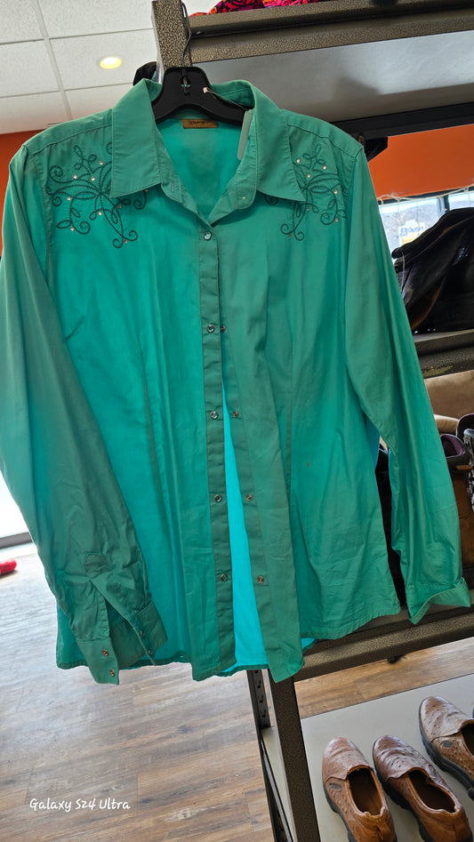 Turquoise  Western Shirt, xL