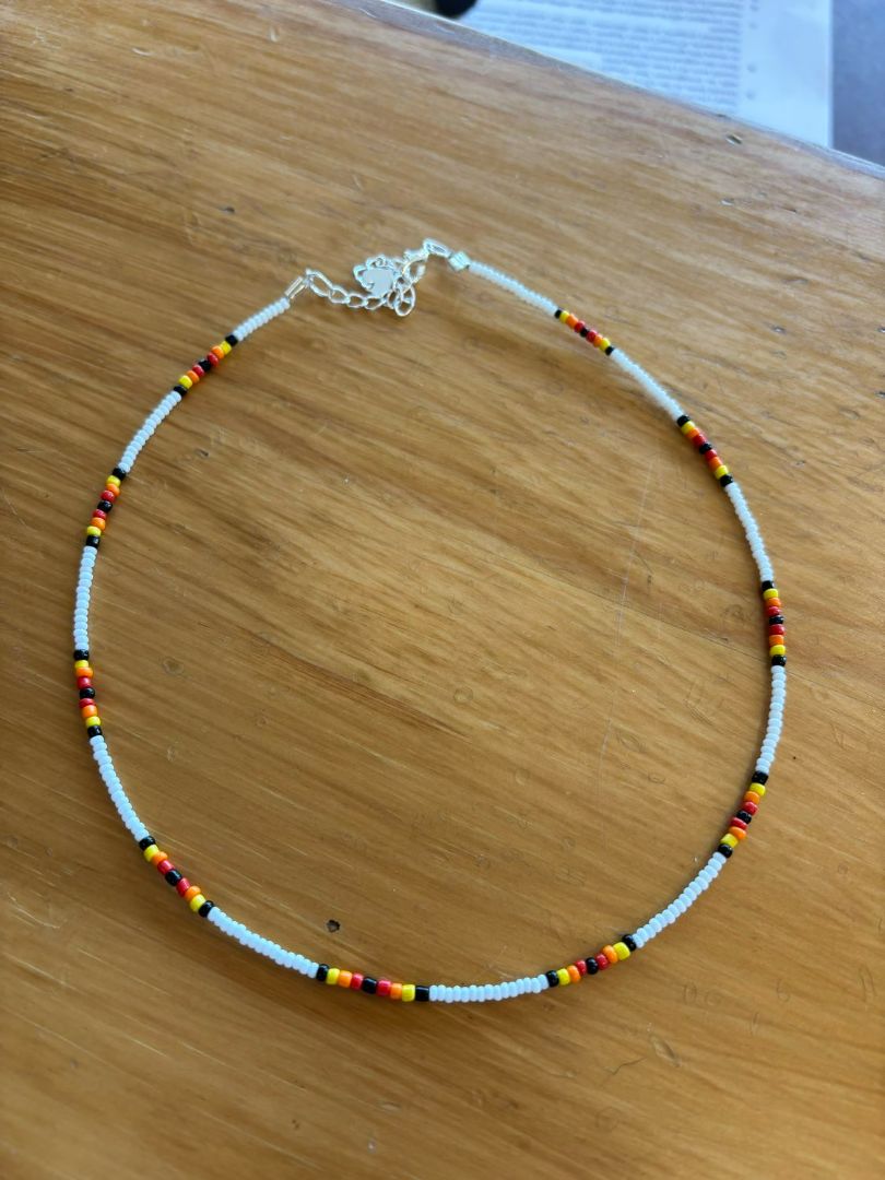 black, white, yellow, orange, red Hope's Horse Apparel Beaded Necklace