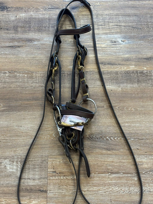 Leather Hybrid Halter with bit and reins