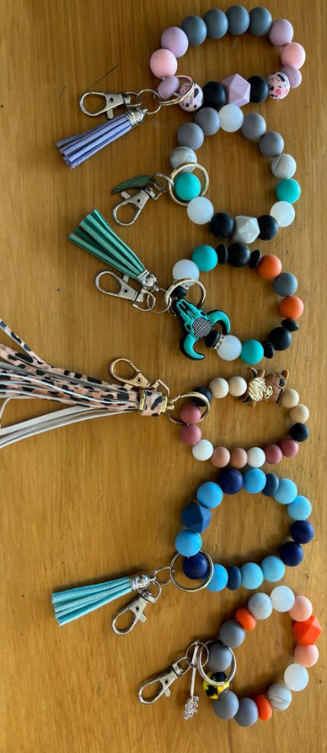 various Hope's Horse Apparel Wristlet Keychains