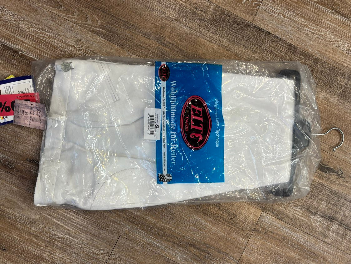 White  New, Full Seat Breeches, 36