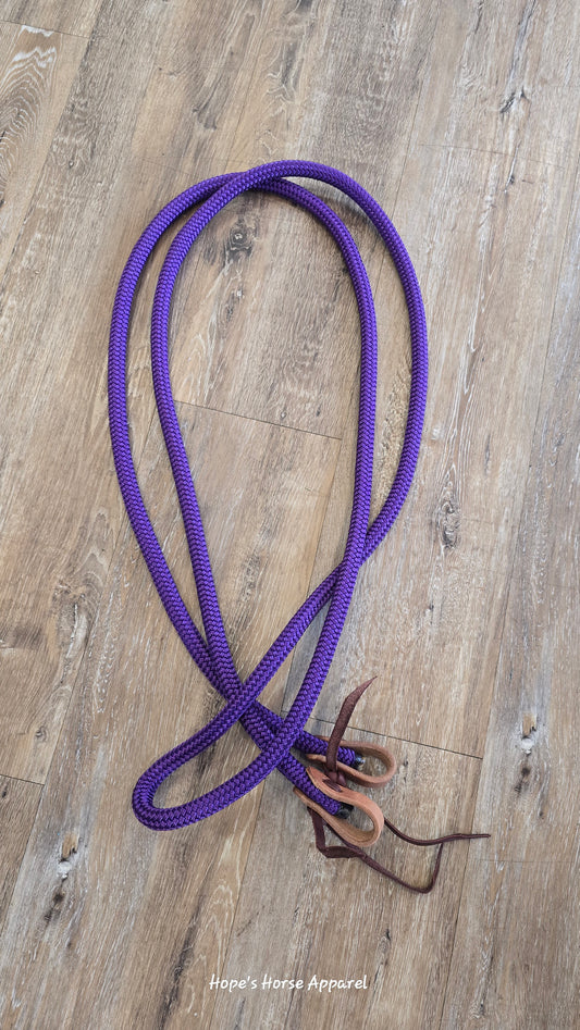 Purple Hope's Horse Apparel Looped Reins, 10'