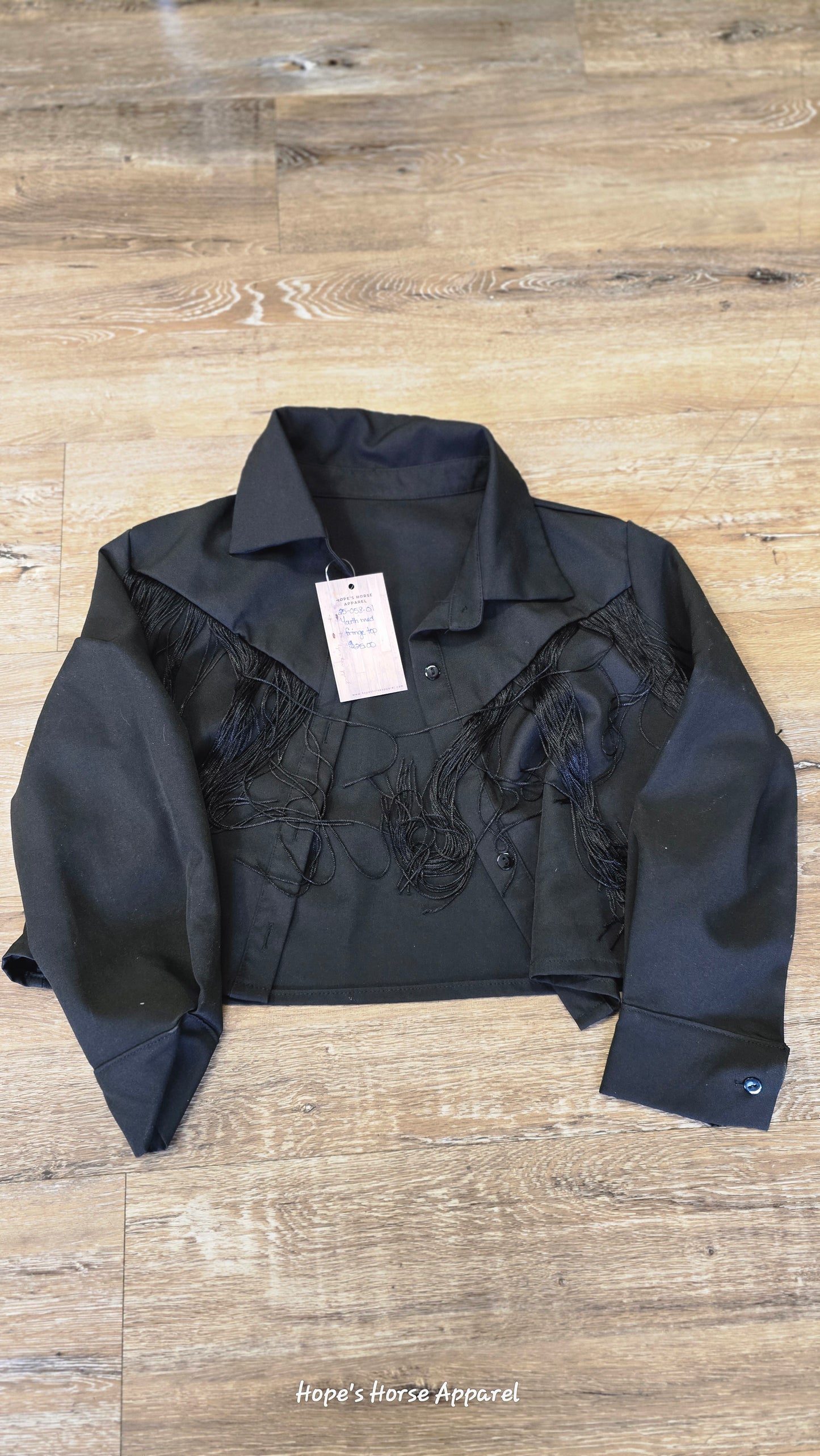 Black  Youth Fringe Top, medium