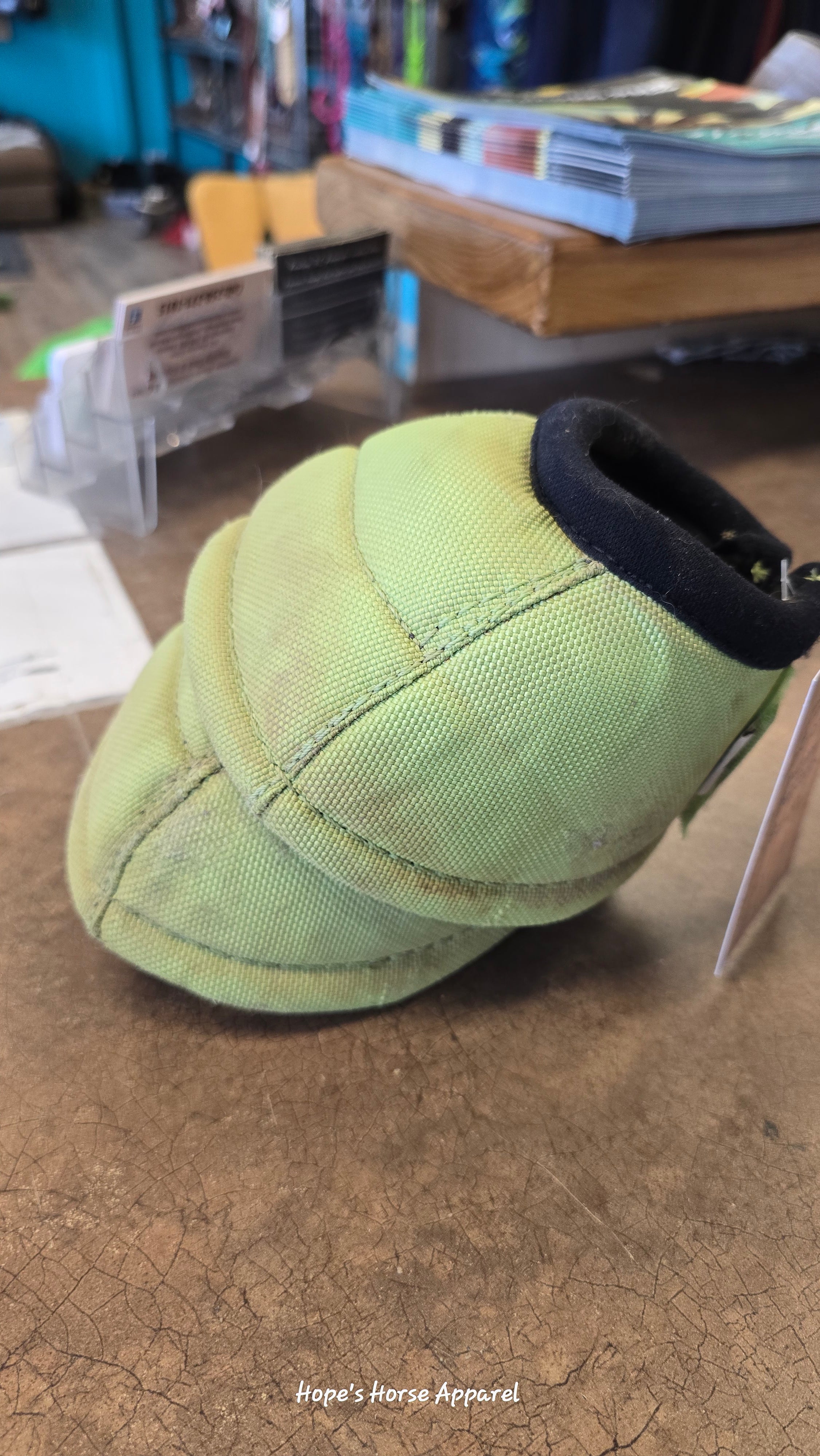 Lime Green Classic Equine Bell Boots, Medium