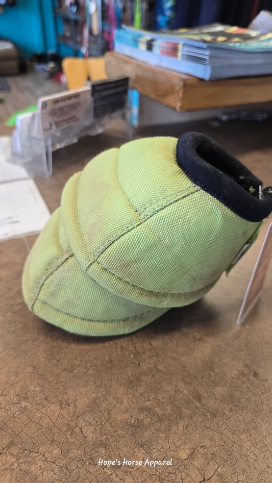 Lime Green Classic Equine Bell Boots, Medium