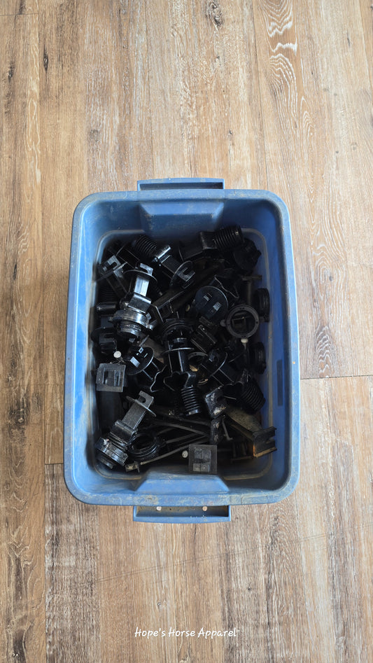 Bin of Fencing Insulators