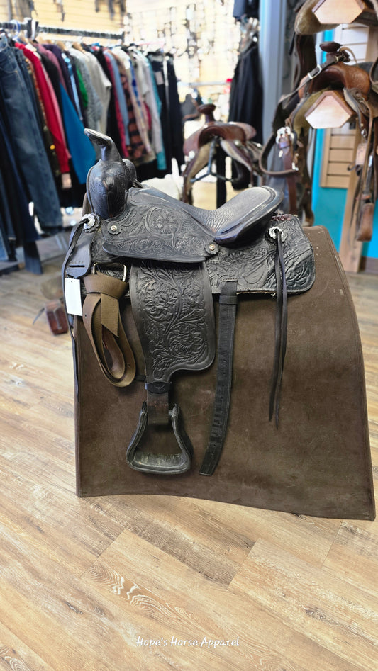 Black Western Rawhide Western Saddle