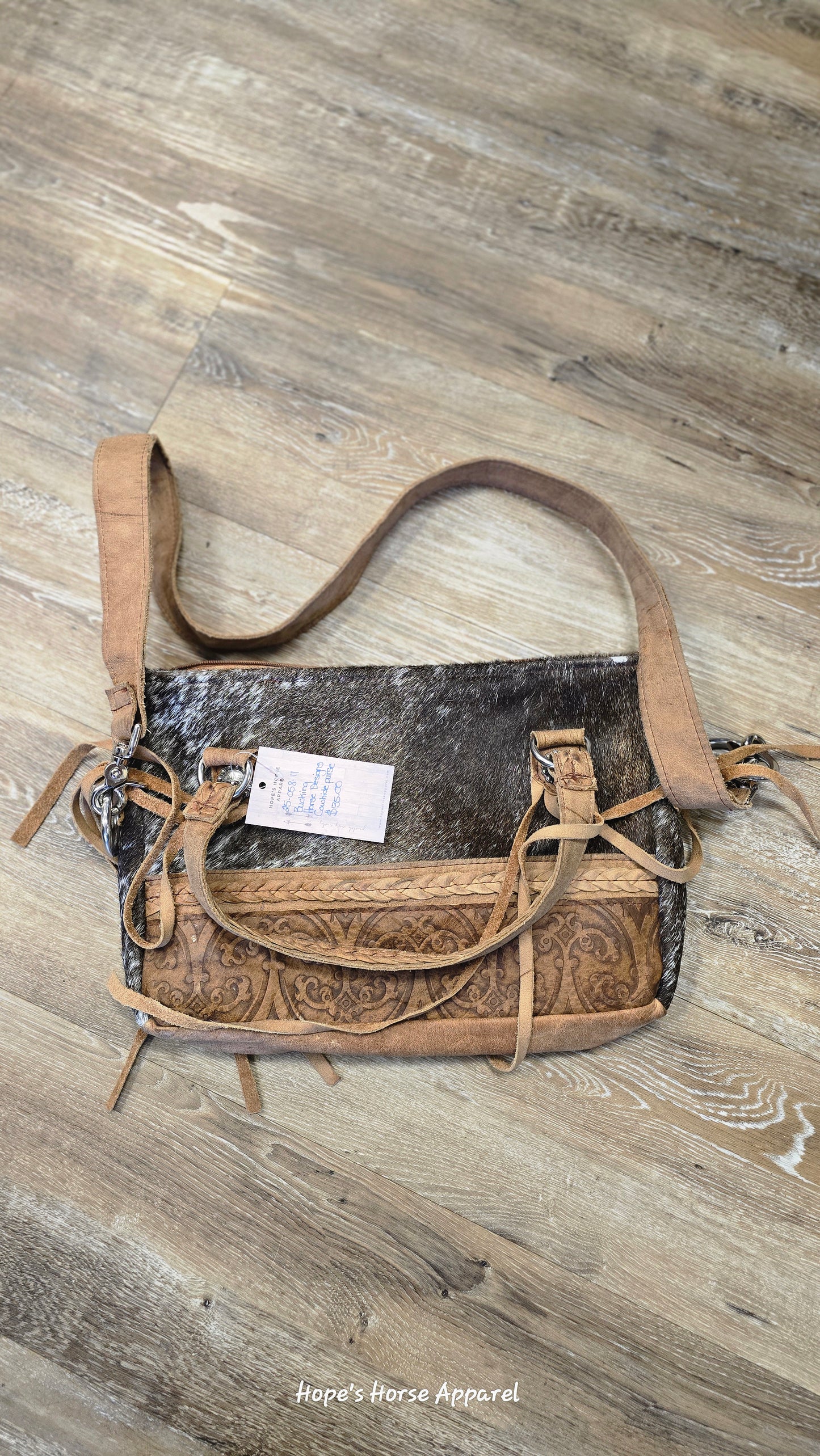 Buckskin Horse Designs Cowhide Crossbody Purse