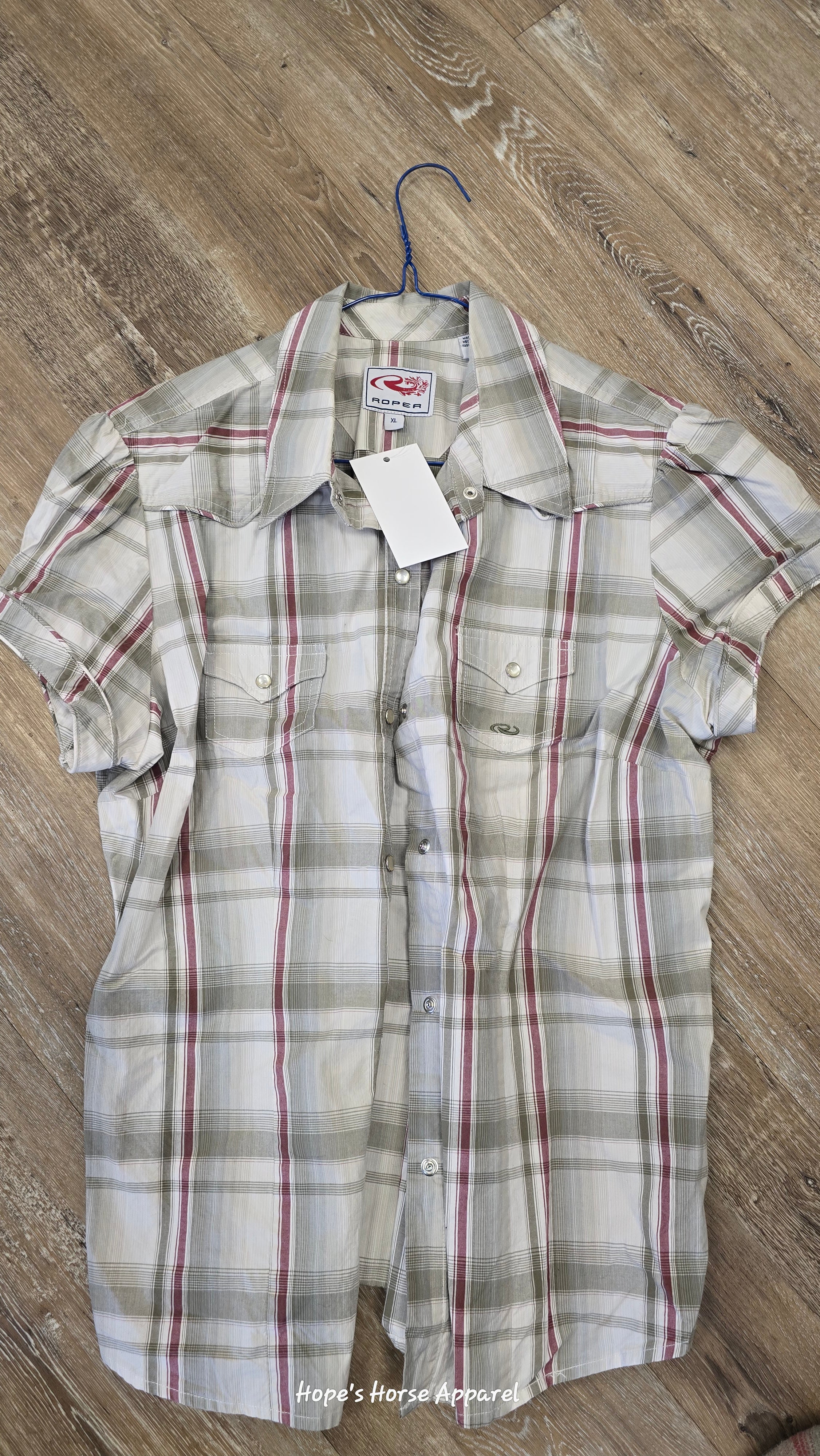 Roper Short Sleeve Western Shirt, xl
