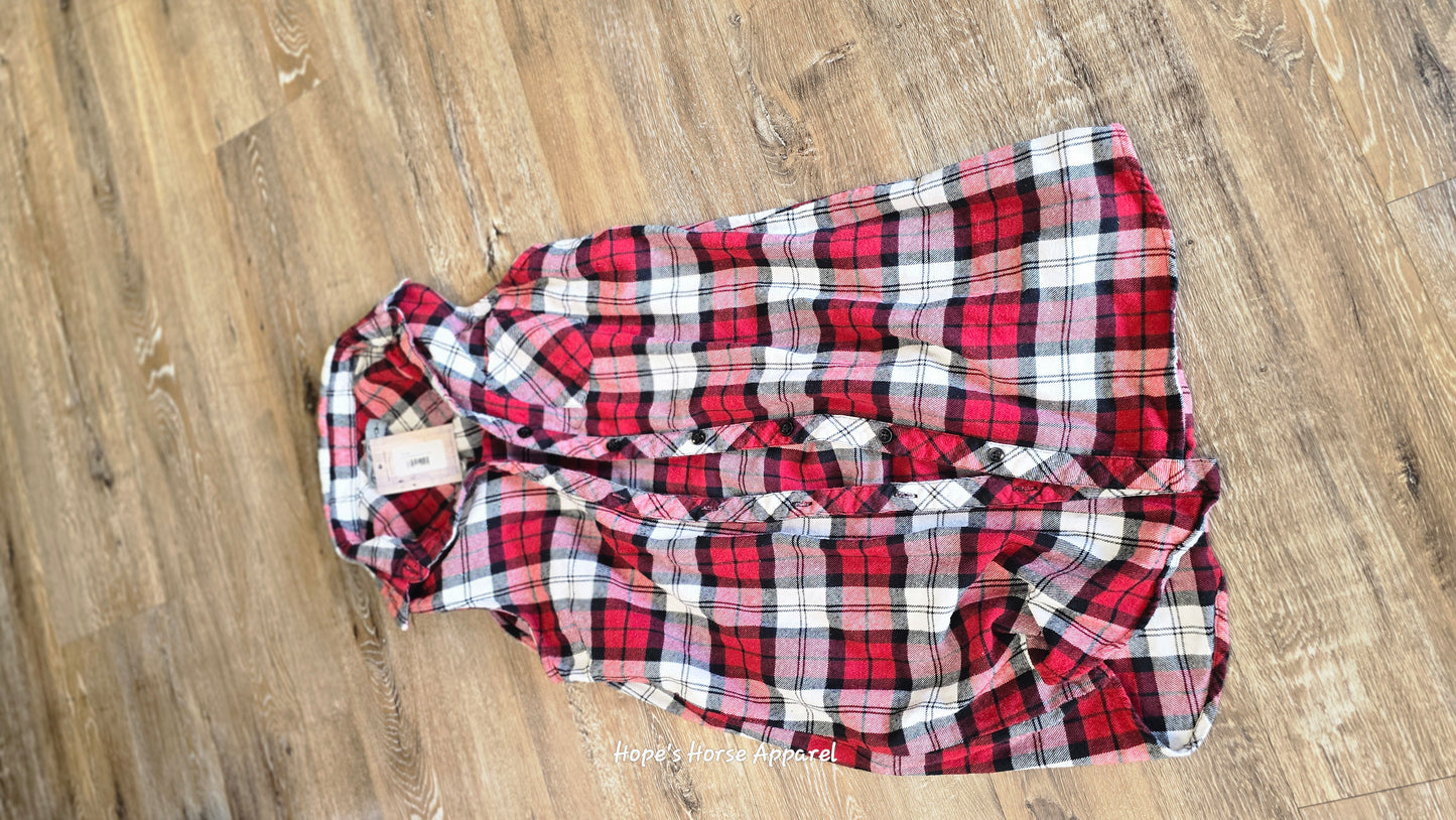 Flannel Sleeveless shirt, Small