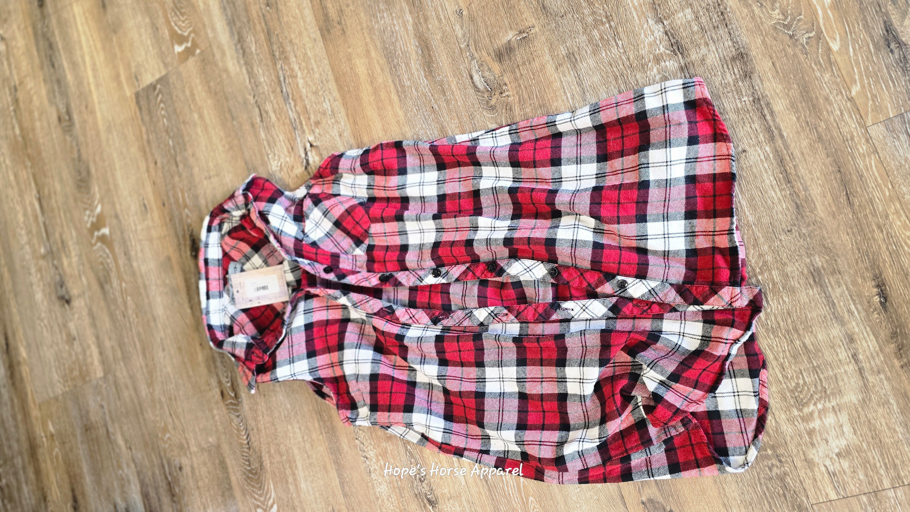 Flannel Sleeveless shirt, Small