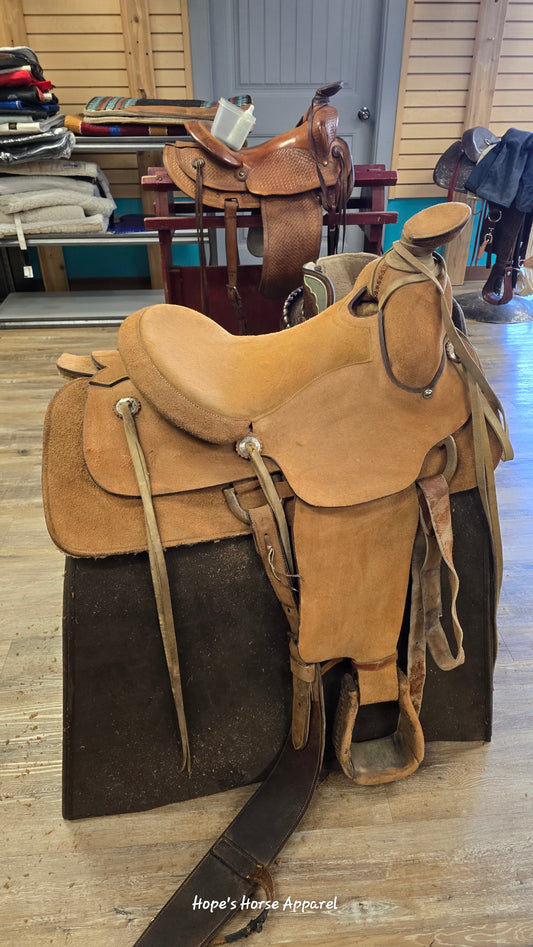Grand Saddle Shop Roughout Rope Saddle