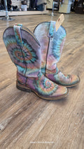 Tie Die Tin Haul Cowgirl Boots, 9
