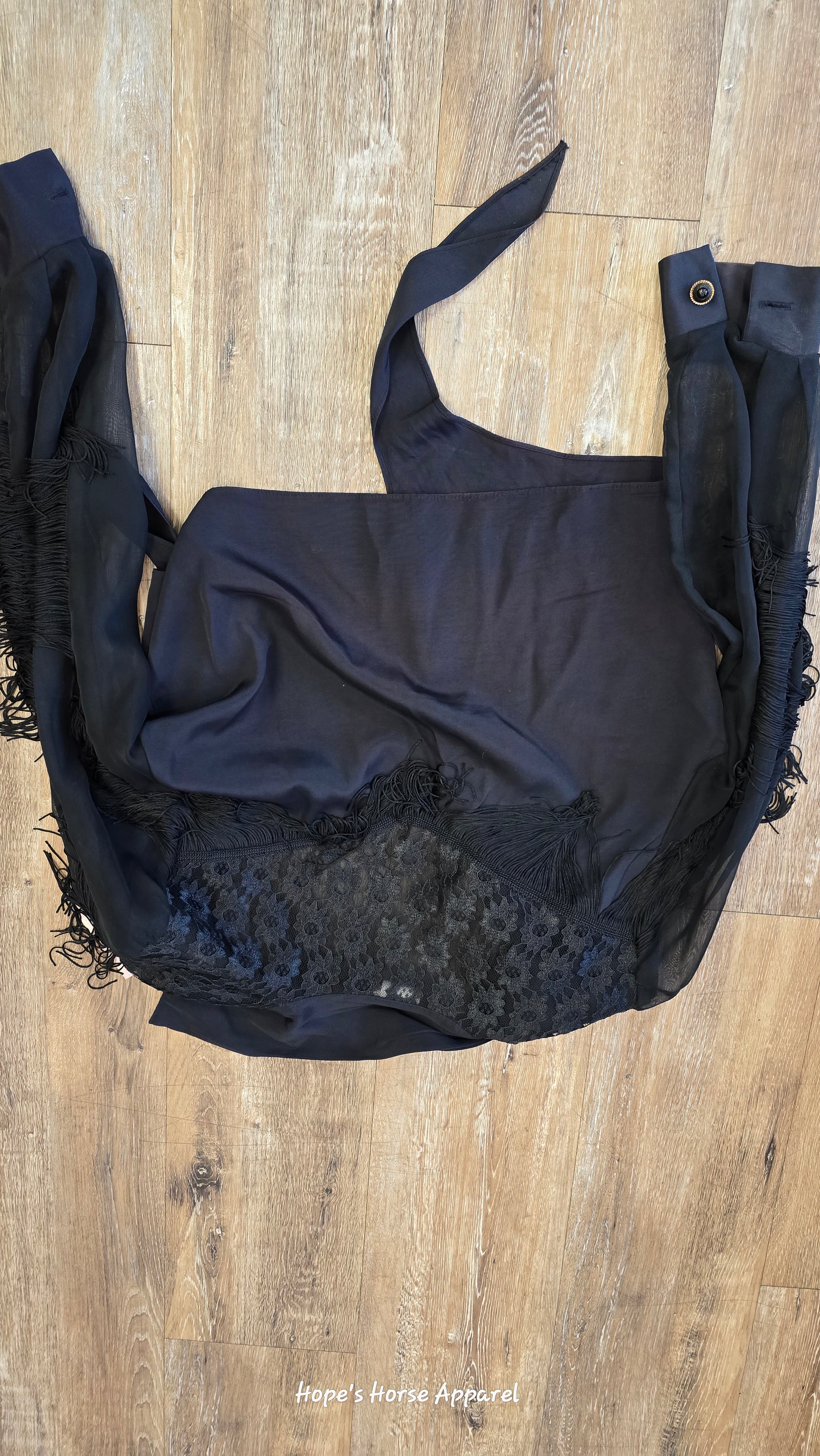 sheer fringe top, Medium