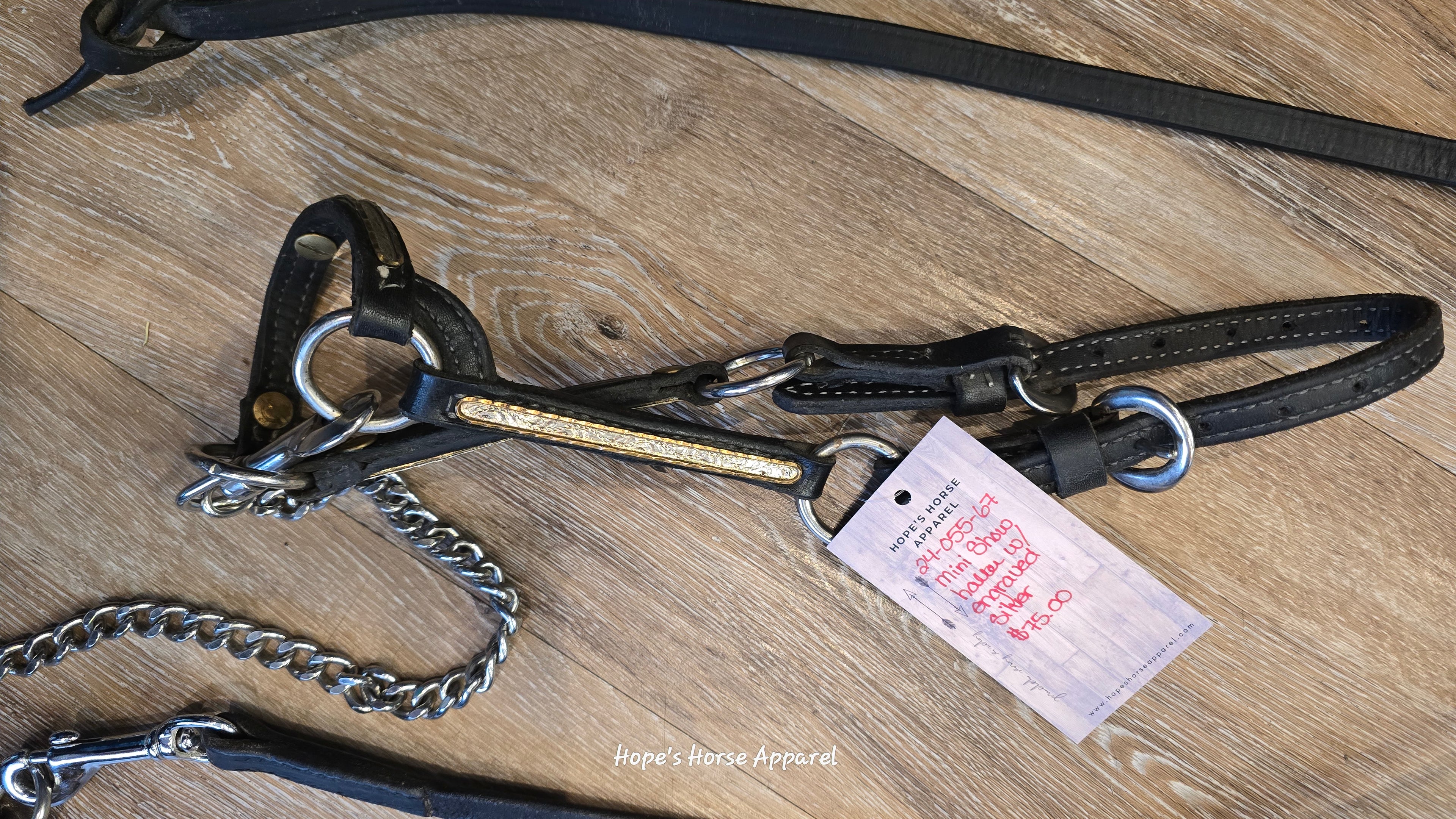Mini Show Halter with Engraved Silver