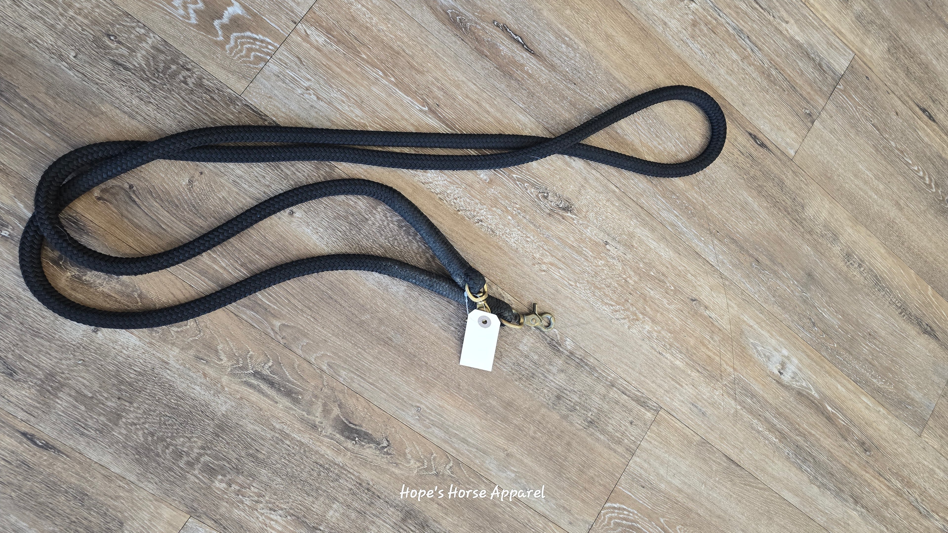 Black  Yacht Rope Looped Reins, 9'