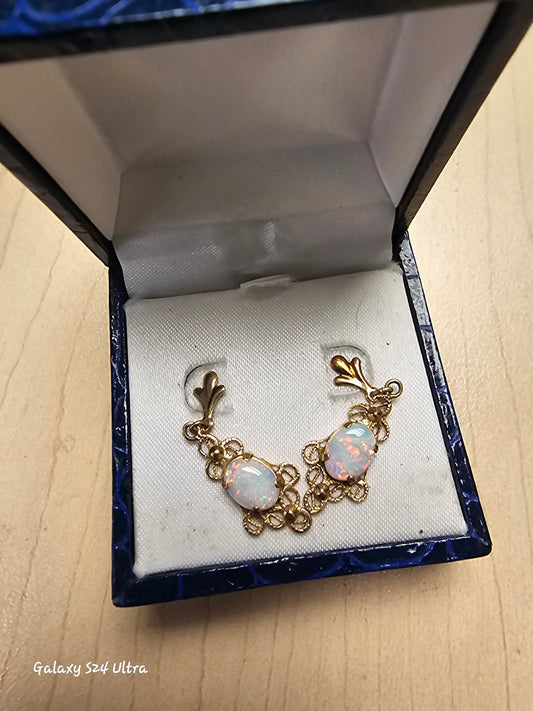 Gold Opal Earrings