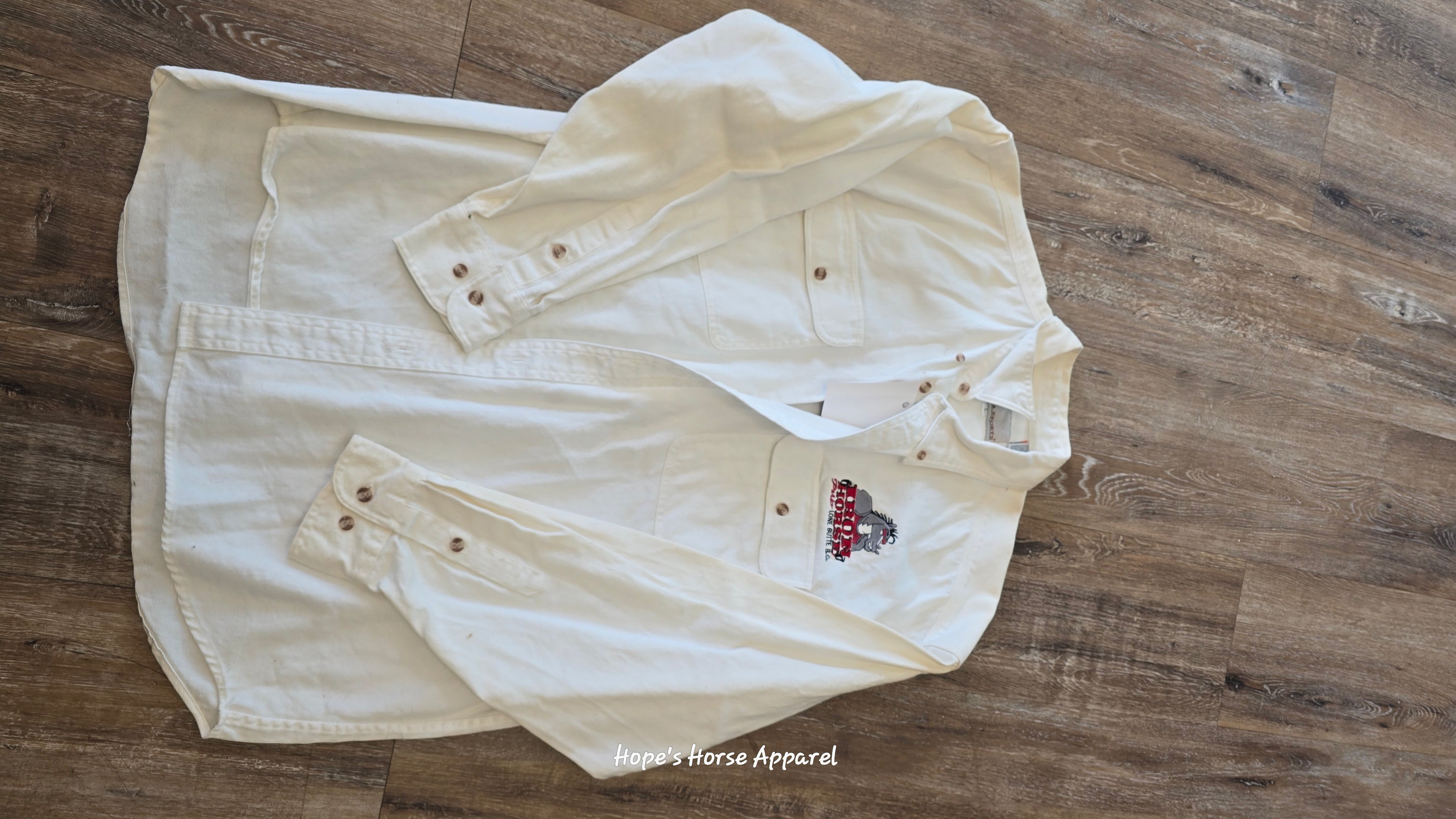 White  Men's Western Shirt, Large