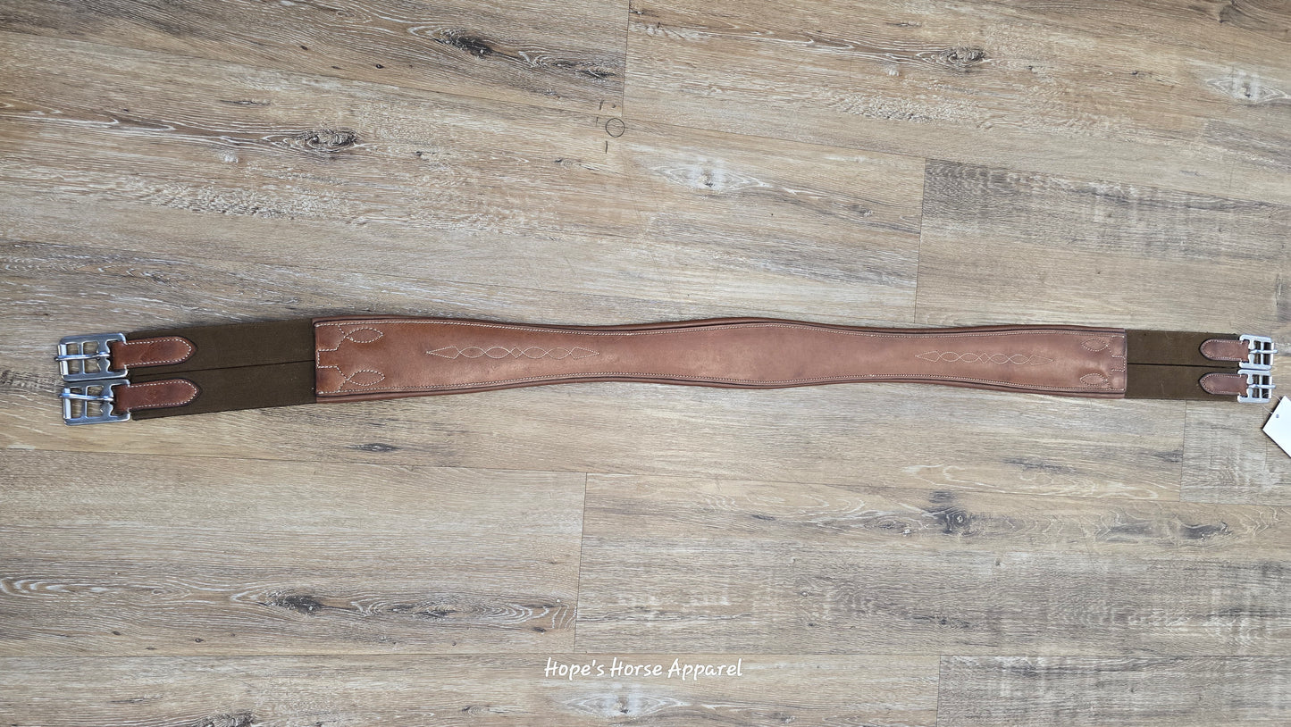 Bobby's Tack Leather English Shaped Girth, 48"