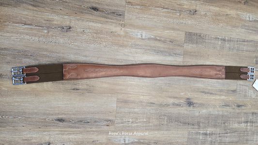 Bobby's Tack Leather English Shaped Girth, 48"