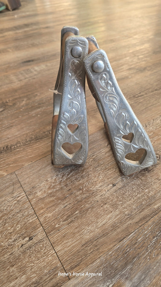 Engraved Aluminum Stirrups