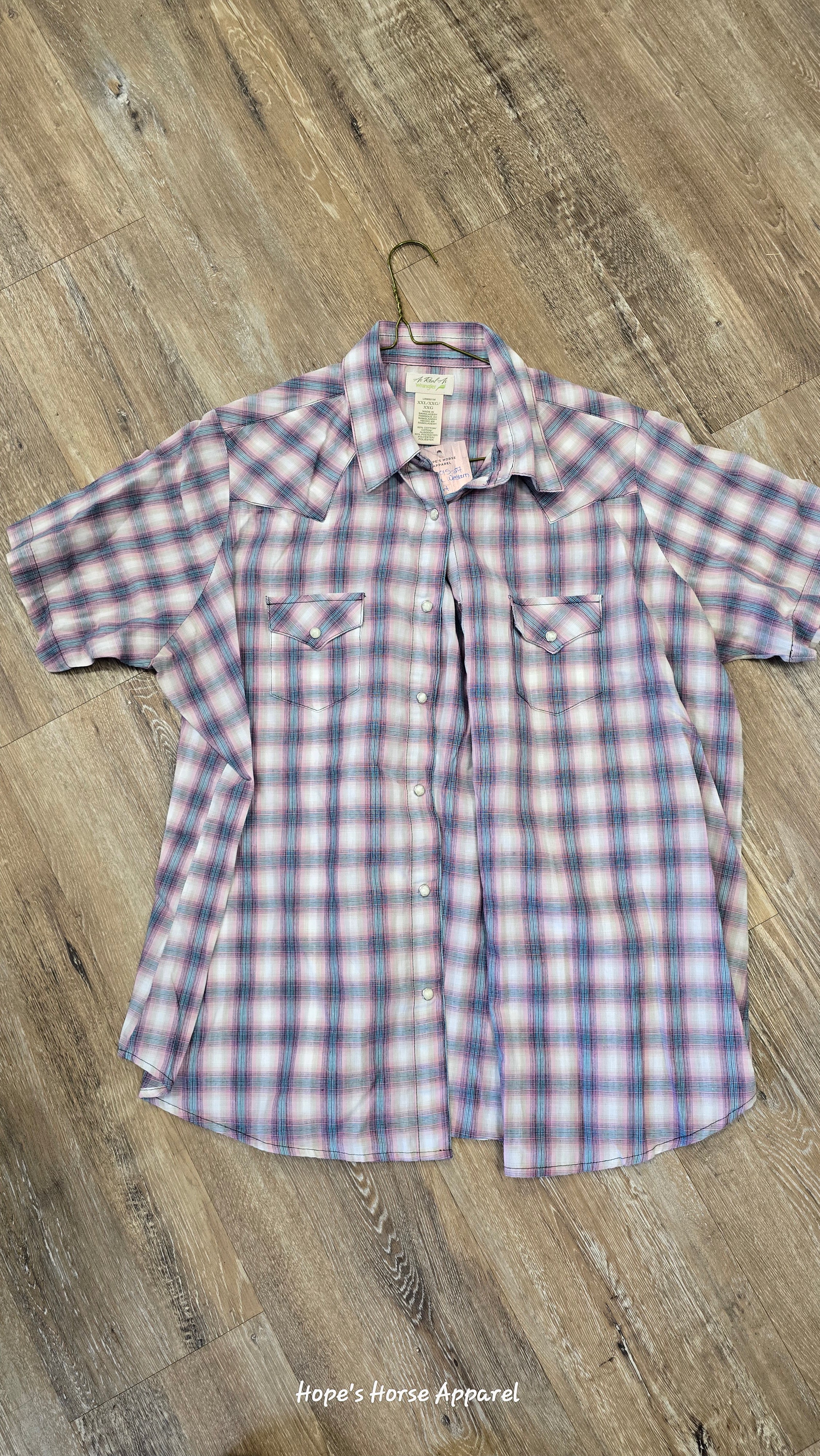 Wrangler Short Sleeve Western Shirt, xxl
